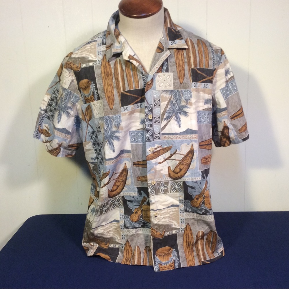 Pride Of Hawaii Vintage Mens Hawaiian button up Shirt size XL made in Hawaii.